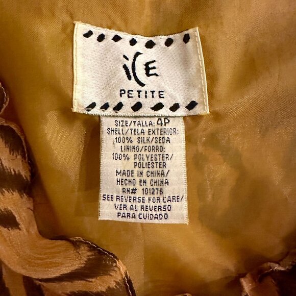 Size: 4P Woman's Beaded Animal Print Leopard Dress Brand: IE Petite - Picture 3 of 6